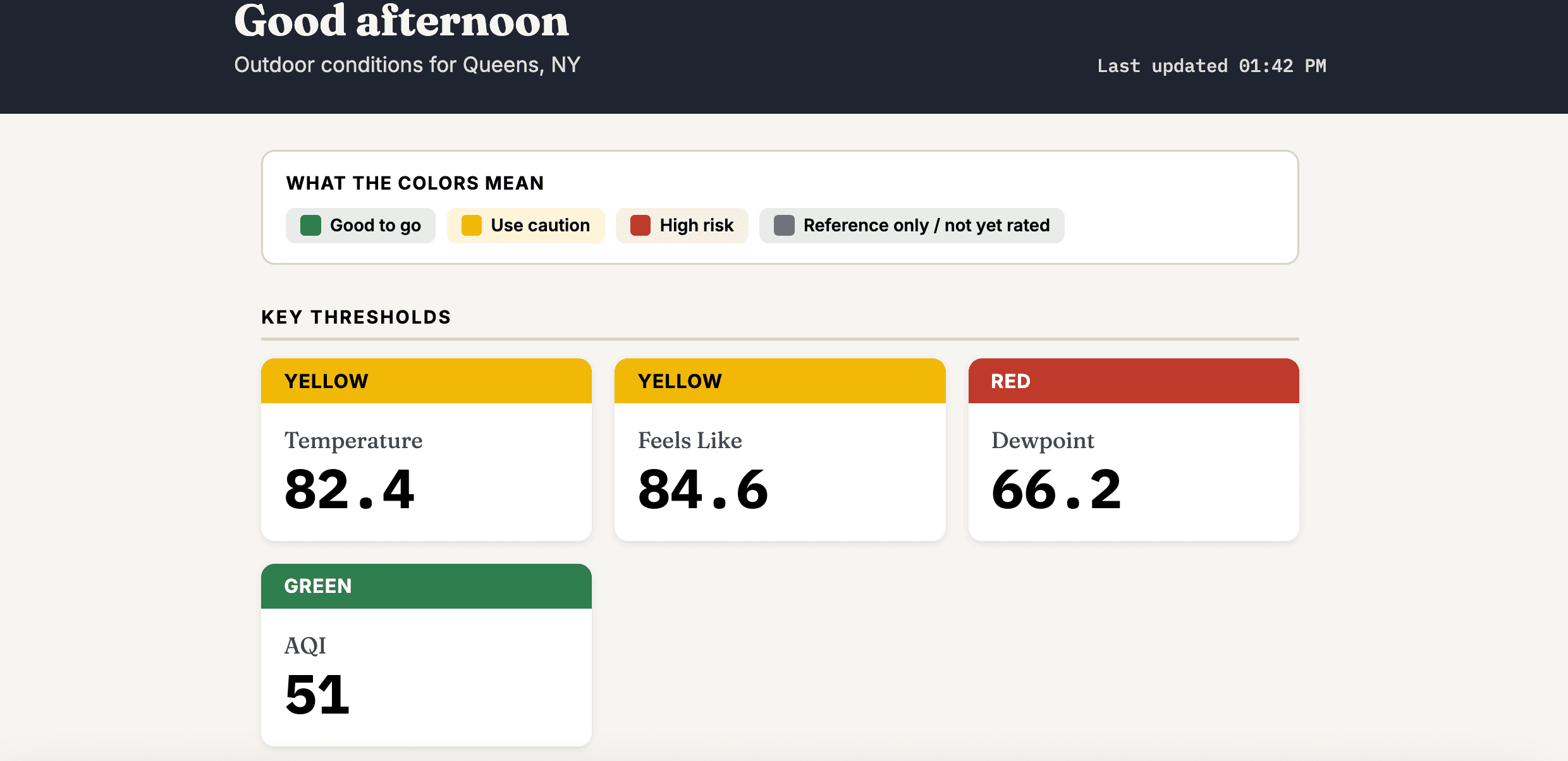 Sky Check — Personalized Outdoor Conditions Dashboard